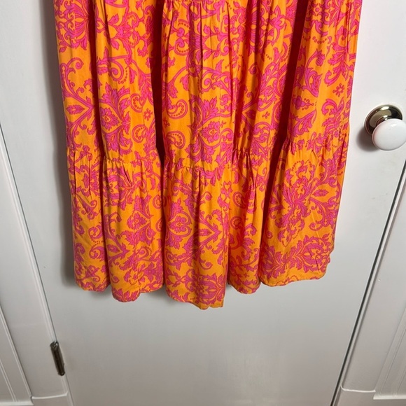 Anthropologie Abel The Label Maya Patterned Maxi Skirt Pink Orange Tropical L - Picture 3 of 12
